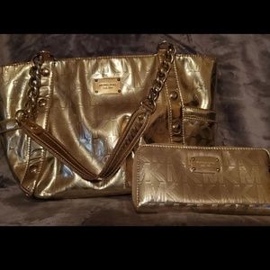 Michael Kors handbag with wallet.